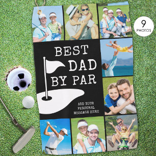BESTE PAPA MET PAR 12 Foto Collage Persoonlijk Golfhanddoek