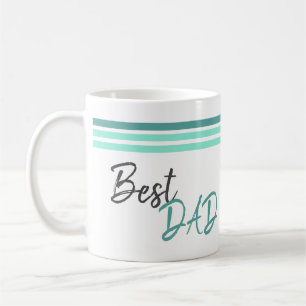 Beste Papa Modern Turquoise Schrift Vaderdag Koffiemok