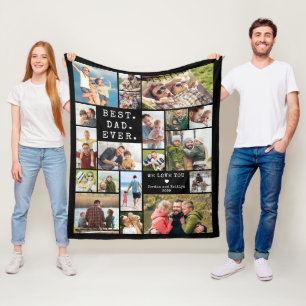 Beste Papa Ooit 19 Fotocollage Herinnering Fleece Deken