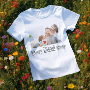 Beste papa ooit 2025 Custom Vaderdag Foto Gift T-shirt