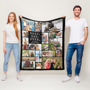 Beste Papa Ooit 20 Foto Collage Herinnering Fleece Deken