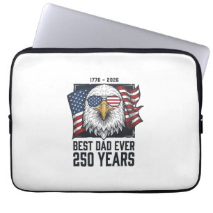 Beste Papa Ooit 250 Jaar Patriottische Adelaar Pap Laptop Sleeve