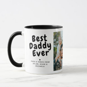 Beste Papa Ooit 2-foto-collage en aangepaste boods Mok