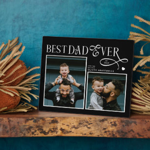 Beste papa ooit 2 foto's Hart Vaderdag Cadeaus Fotoplaat