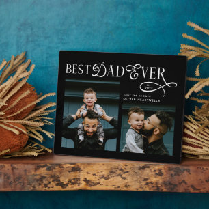 Beste papa ooit 2 foto's moderne vadersdaggeschenk fotoplaat
