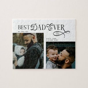 Beste papa ooit 2 foto's Vaderdagcadeaus Legpuzzel