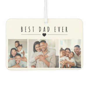 Beste papa ooit 3 foto-collage gepersonaliseerde luchtverfrisser