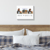 Beste papa ooit | 3-foto Vaderdag Retro Canvas Afdruk (Insitu (Slaapkamer))