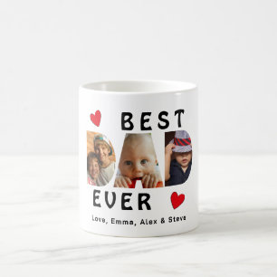 Beste papa ooit 3 fotocollage op maat koffiemok