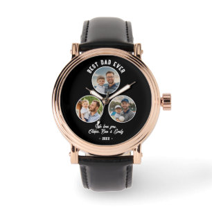 Beste papa ooit 3 foto's Father's Day Keepsake Horloge