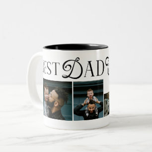 Beste papa ooit 3 foto's Hart vadersdag cadeaus Tweekleurige Koffiemok