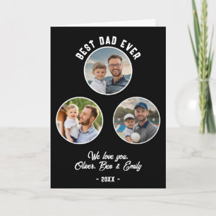 Beste Papa Ooit 3 Foto's Vaderdag Feestdagen Kaart