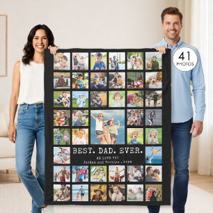 Beste papa ooit 41 Foto Collage Eenvoudig Fleece Deken