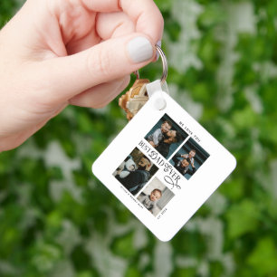 Beste papa ooit 4 foto's moderne vadersdaggeschenk sleutelhanger
