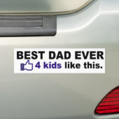 Beste papa ooit, 4 kinderen zoals deze bumpersticker (Op auto)