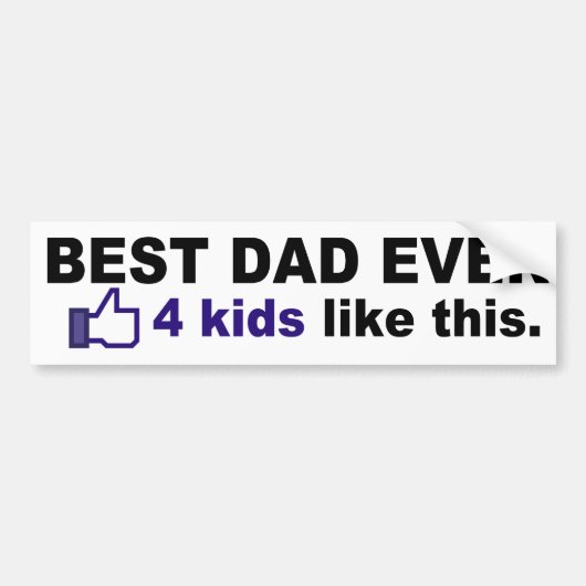 Beste papa ooit, 4 kinderen zoals deze bumpersticker (Voorkant)