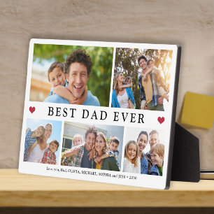 Beste papa ooit 5 foto collage modern aandenken fotoplaat