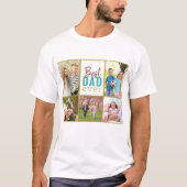Beste papa ooit 5 fotocollage t-shirt (Voorkant)