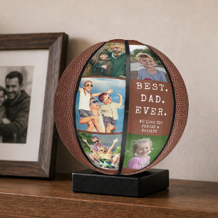 BESTE PAPA Ooit 5 Foto's Persoonlijk Aangepast Basketbal