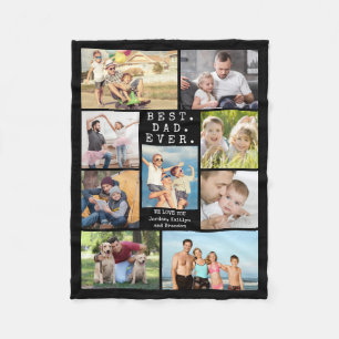 BESTE PAPA OOIT 9 Foto Collage Persoonlijk Fleece Deken