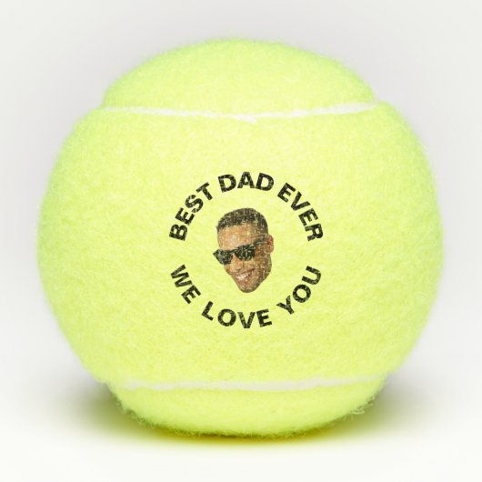 Beste papa ooit - aangepast bericht en foto tennisballen (Voorkant)