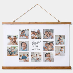 Beste Papa Ooit Aangepaste 12 Foto Collage Hangend Wandkleed