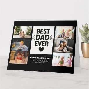 Beste papa ooit Aangepaste 6 foto collage Kaart