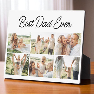 Beste papa ooit Aangepaste 6 foto collage modern Fotoplaat