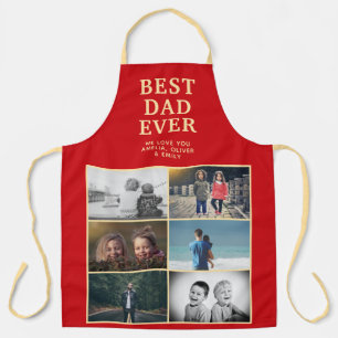 Beste papa ooit Aangepaste 6 foto collage Schort