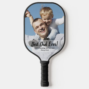 Beste papa ooit Aangepaste foto bericht namen Pickleball Paddle