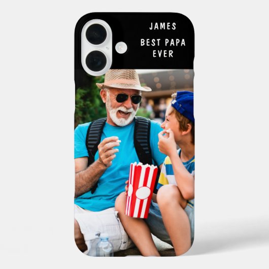 Beste Papa Ooit Aangepaste Foto Naam Case-Mate iPhone Case (Achterkant)