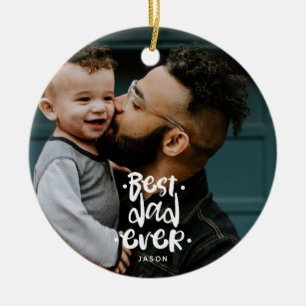 Beste Papa Ooit Aangepaste Foto Vaderdag Cadeau Na Keramisch Ornament
