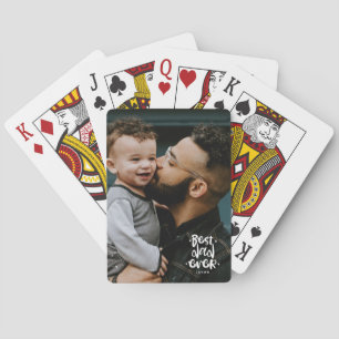 Beste Papa Ooit Aangepaste Foto Vaderdag Cadeau Na Pokerkaarten