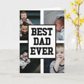 Beste papa ooit aangepaste foto vadersdagkaart kaart (Gele Bloem)