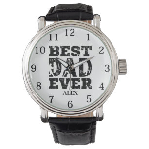 Beste papa ooit aangepaste naam Vaderdag Horloge