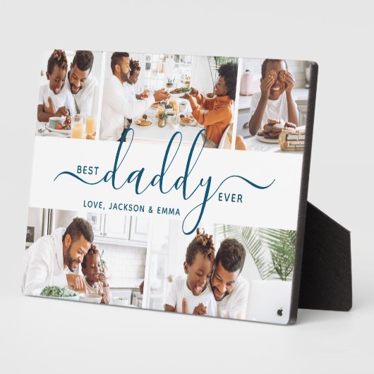 Beste papa ooit aangepaste tekst foto collage Gift Fotoplaat (Zijkant)