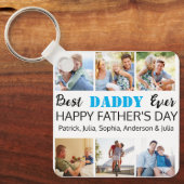 Beste papa ooit: Aangepaste Vaderdag fotocollage Sleutelhanger (Voorkant)