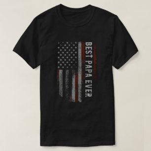 Beste Papa Ooit Amerikaanse Vlag Vintage Vader T-shirt