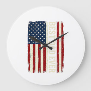 Beste Papa Ooit Amerikaanse Vlag Vintage Vector T- Grote Klok