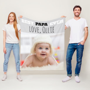 Beste Papa ooit Baby Foto Vaderdag Fleece Deken