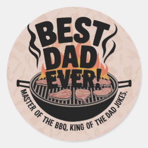 Beste papa ooit BBQ-ontwerp - King of the Grill Ronde Sticker