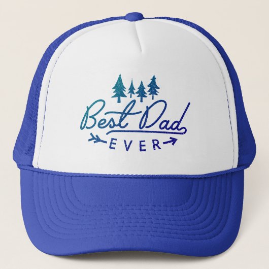 Beste papa ooit blauw typografie Vaderdag Trucker Pet (Voorkant)