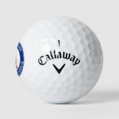 Beste papa ooit blauwe hond foto golfballen (Logo)