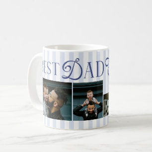 Beste Papa Ooit Blauwe Strepen 3 Foto's Hart Cadea Koffiemok