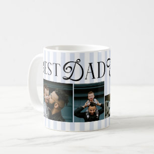 Beste Papa Ooit Blauwe Strepen 3 Foto's Hart Cadea Koffiemok