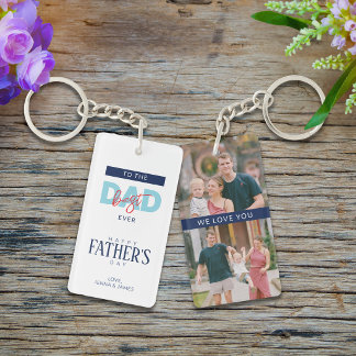Beste Papa Ooit Blauwe Vaderdag Sleutelhanger