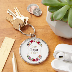 Beste Papa Ooit Bloemensleutelhanger - Vaderdag Ca Sleutelhanger