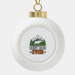 Beste Papa Ooit Bosdier Vintage Papa T-shirt De Keramische Bal Ornament