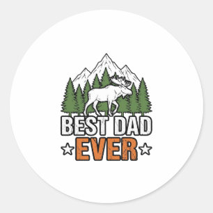 Beste Papa Ooit Bosdier Vintage Papa T-shirt De Ronde Sticker