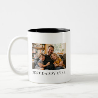 Beste papa ooit cadeau dubbelzijdige foto tweekleurige koffiemok